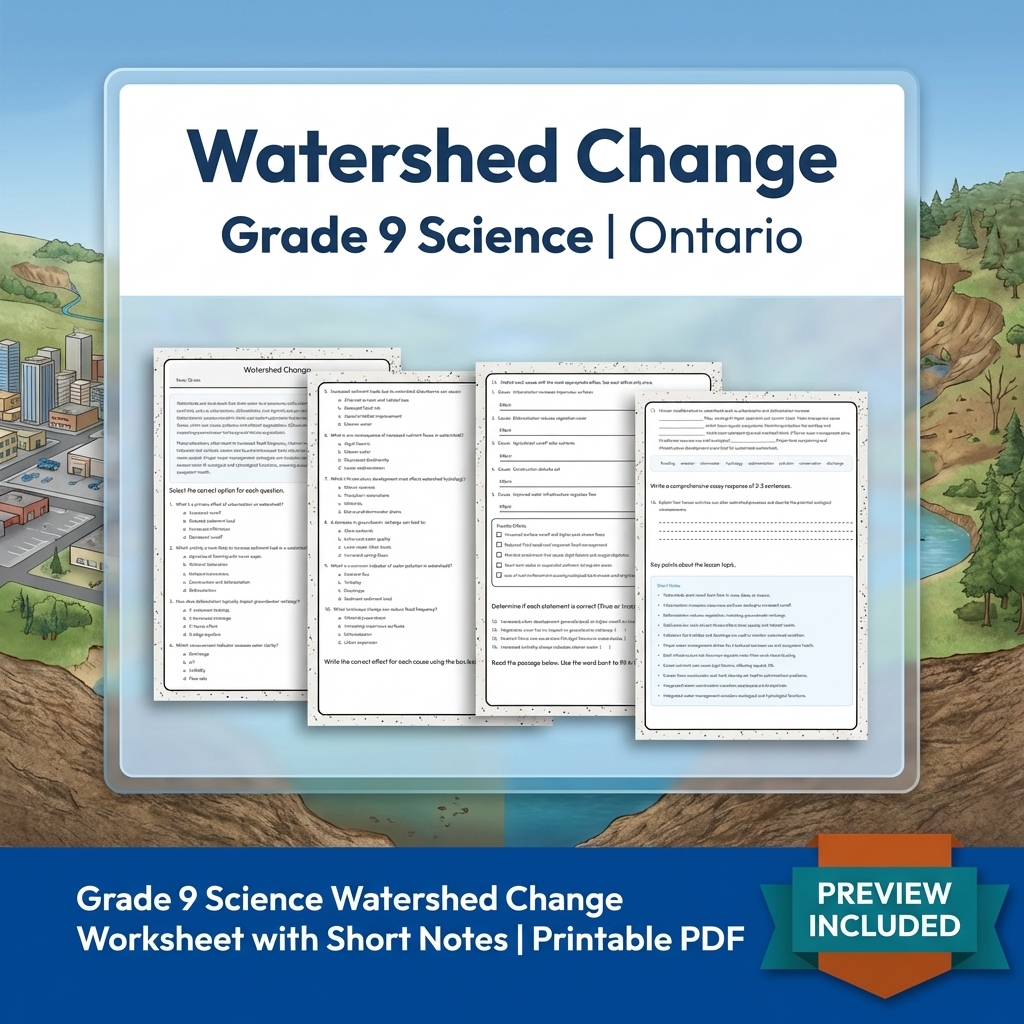 Grade 9 Science Lesson Group Bundle | Ontario Curriculum Worksheets — included worksheet 6