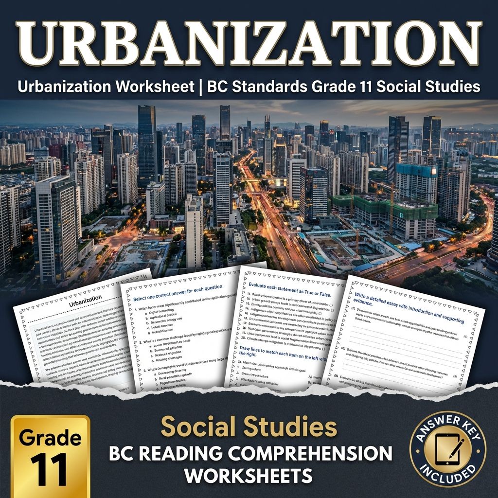Urbanization Worksheet | BC Standards Grade 11 Social Studies