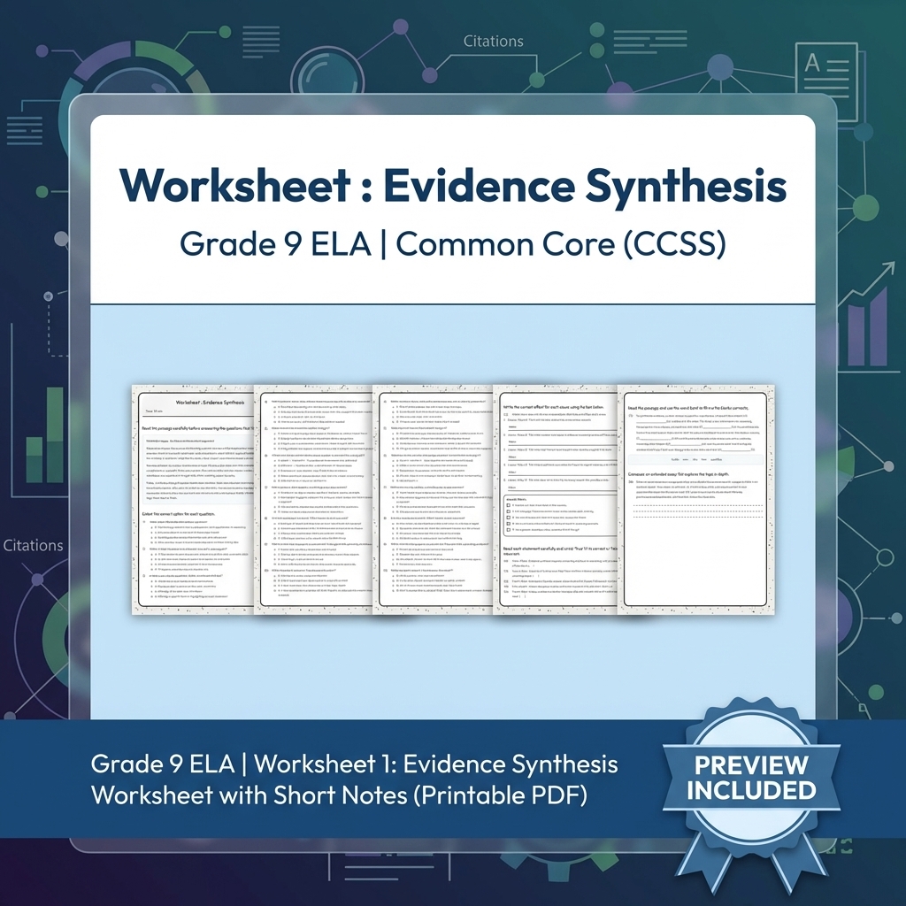 Grade 9 ELA Text Evidence, Argument, and Language Full-Year Bundle CCSS — included worksheet 9