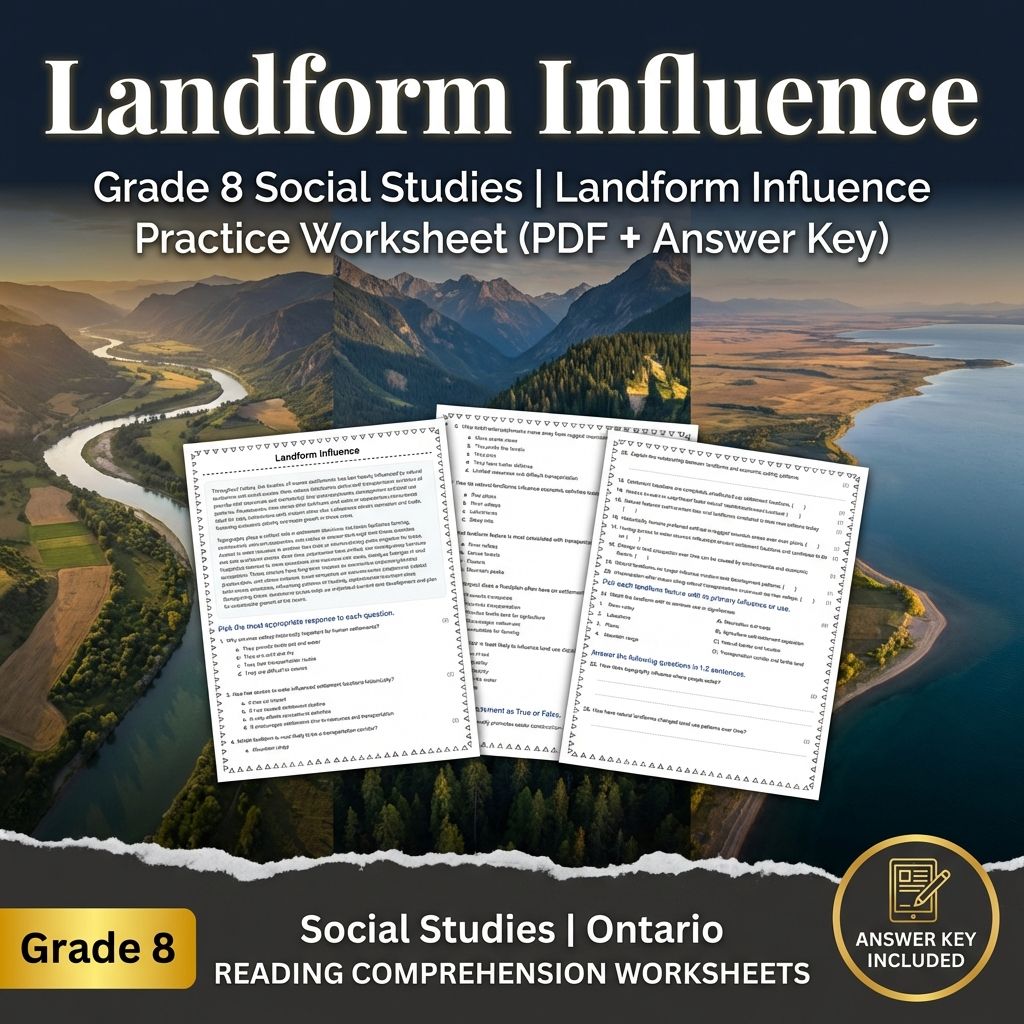 Grade 8 Social Studies Bundle – Regional Economies & Human–Environment Skills — included worksheet 4
