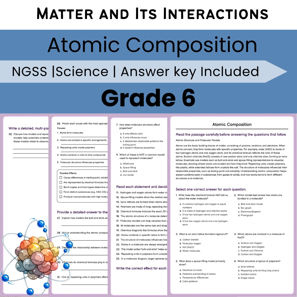 Grade 6 Science NGSS Worksheet Bundle | Comprehensive STEM Practice Pack — included worksheet 10