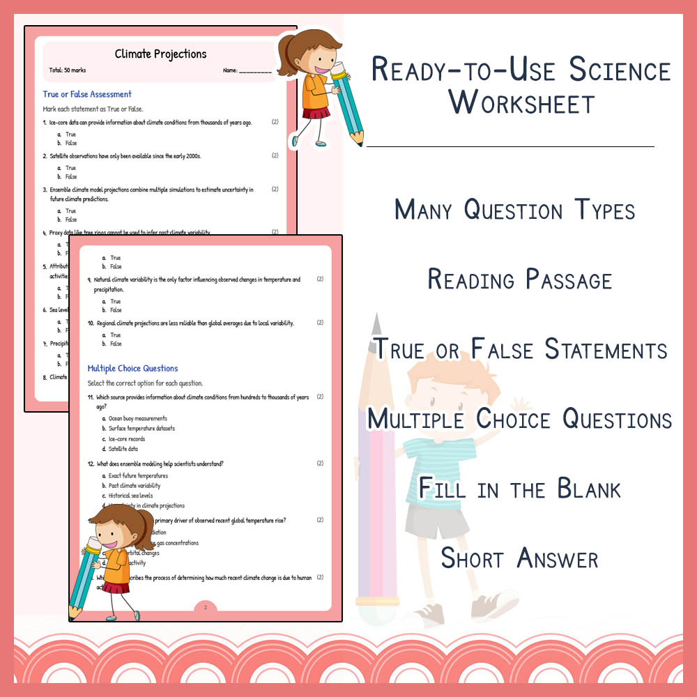 Grade 10 Science worksheet worksheet — Grade 10 Science | Climate Projections Worksheet + Answer Key (NGSS-Aligned) — page 2