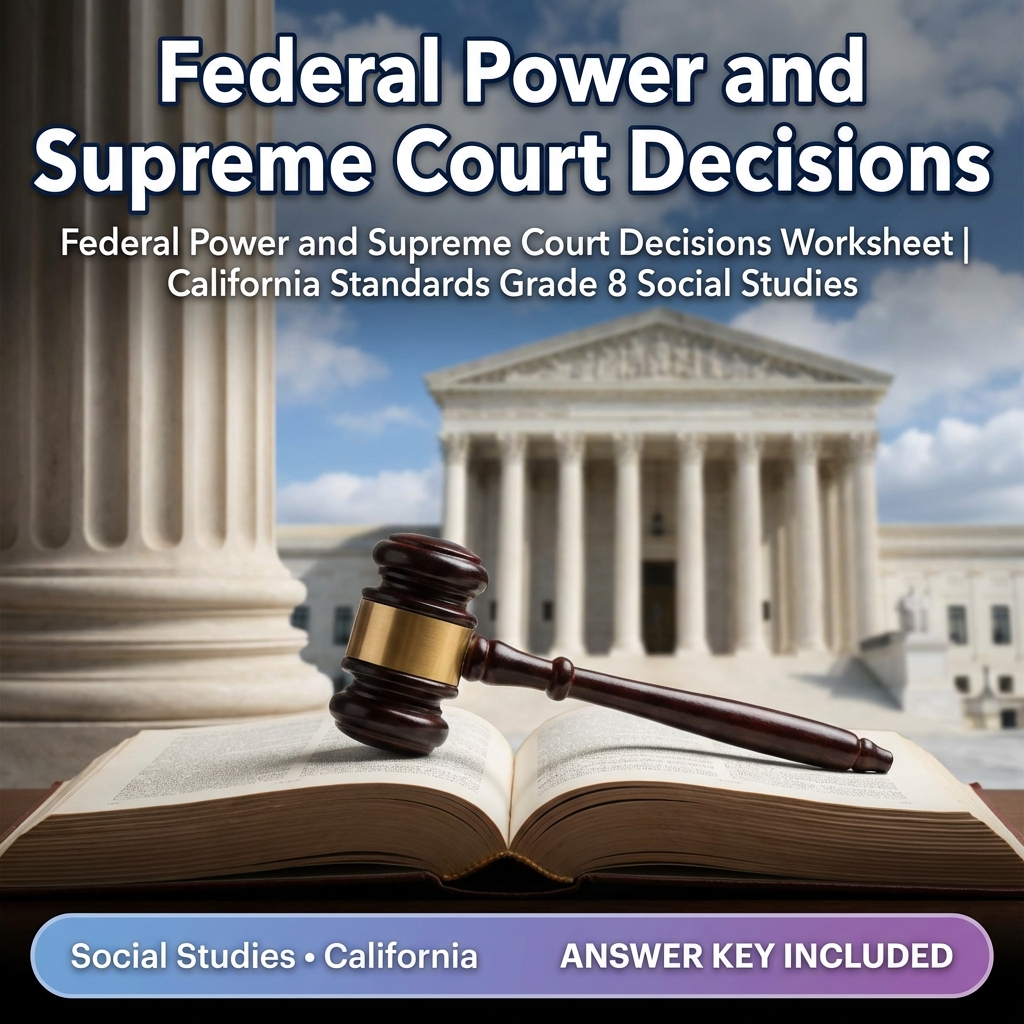 Federal Power and Supreme Court Decisions | California Grade 8 Social Studies