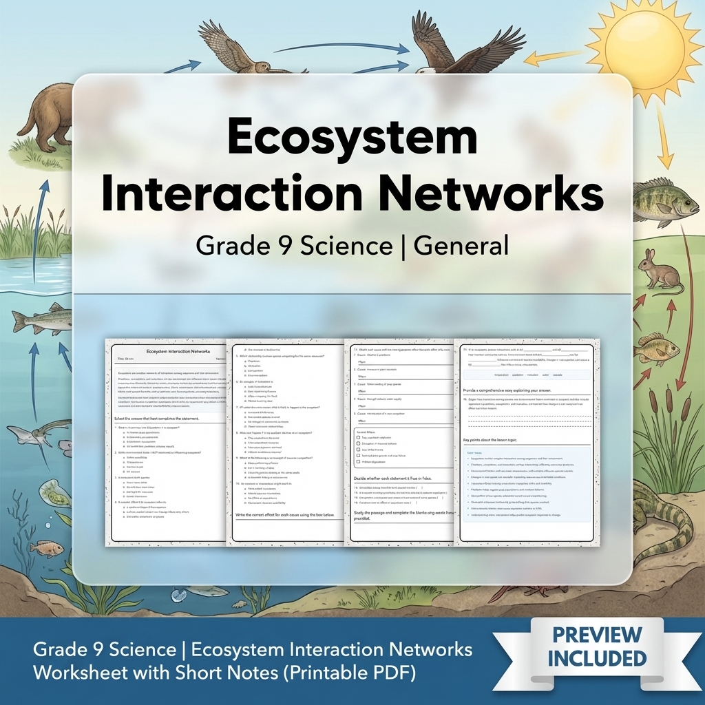 Grade 9 Science Data & Model Reasoning Full-Year Bundle: General Framework — included worksheet 7