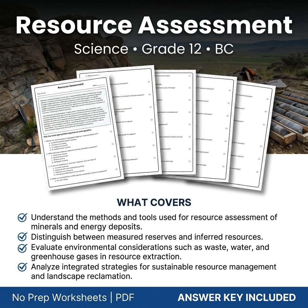 Grade 12 Science Worksheet Resource Assessment | BC Standards