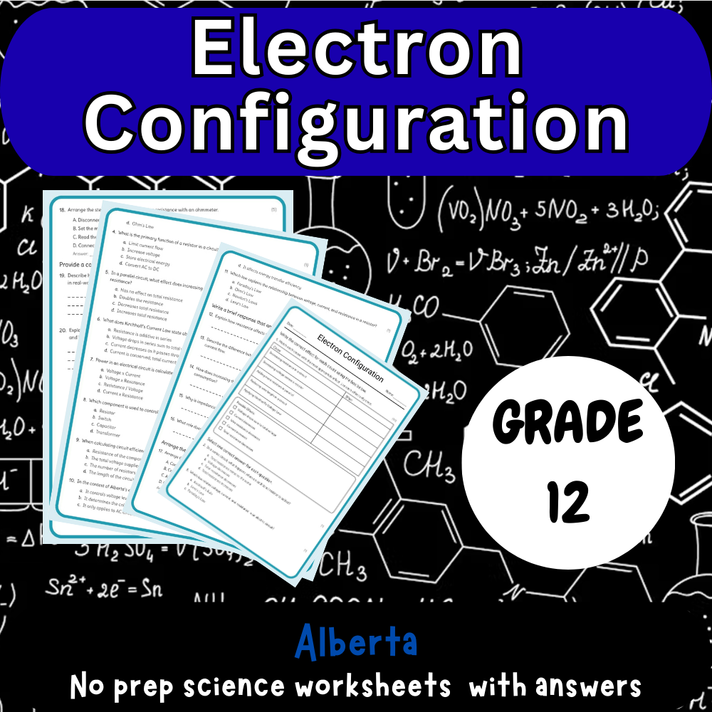 Grade 12 Science | Electron Configuration Worksheet (PDF)