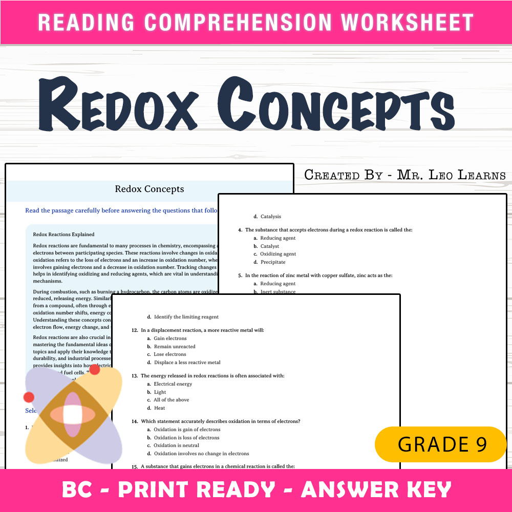 Grade 9 Science worksheet mcq paper worksheet — Grade 9 Science — Redox Concepts Worksheet for Mastery | PDF + Answer Key…