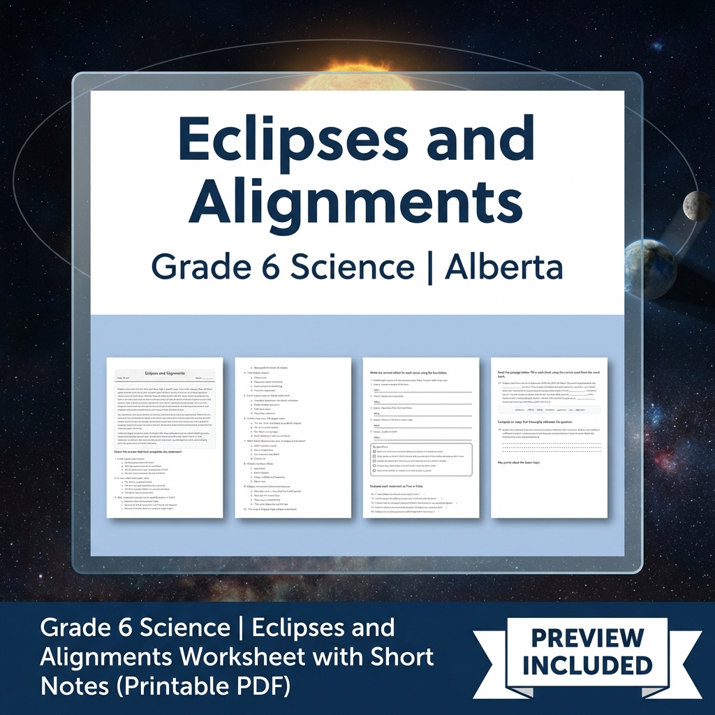 Grade 6 Science Alberta | 60-Worksheet Comprehensive Science Bundle  — included worksheet 24