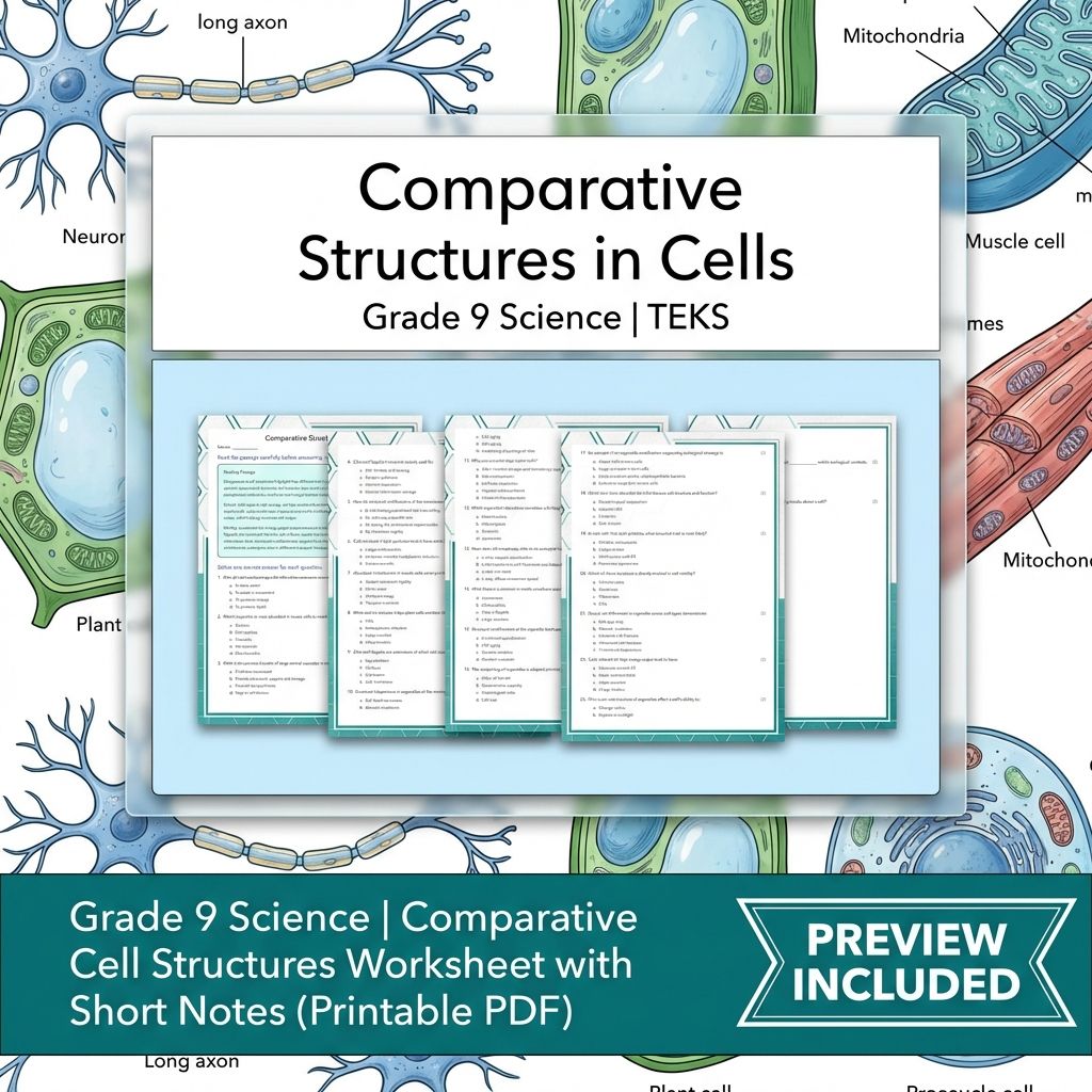 Grade 9 Science Worksheet Bundle: Cell Biology, Genetics & Ecology (Collection) — included worksheet 16