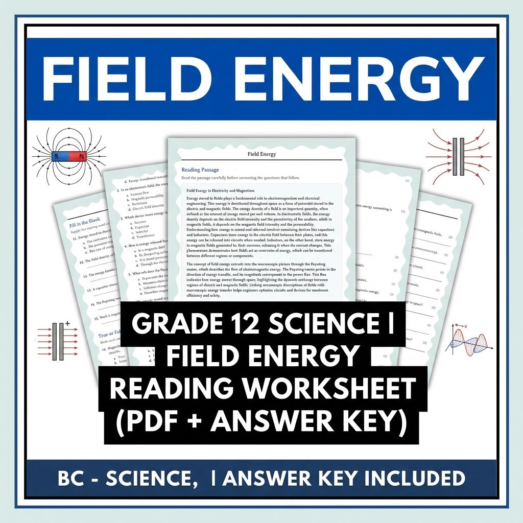 Grade 12 Science | Field Energy Reading Worksheet (PDF + Answer Key)