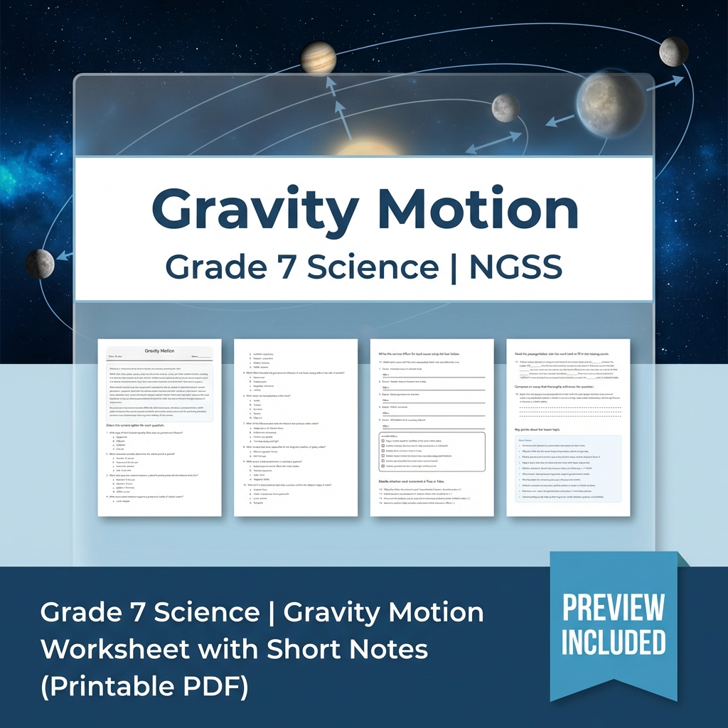 Grade 7 Science | Earth's Place in the Universe Bundle(NGSS Aligned Worksheets) — included worksheet 2