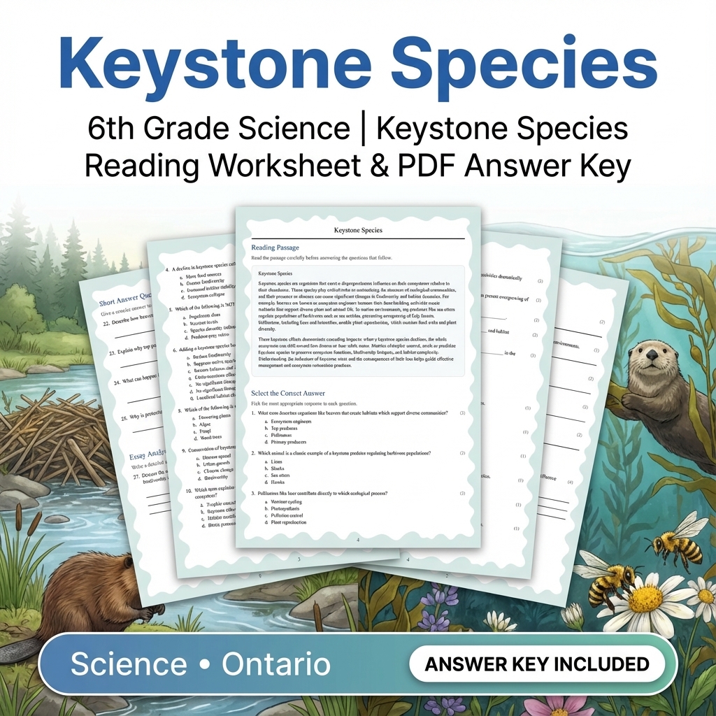 Grade 6 Science Unit Bundle – Ecosystems, Biodiversity & Environmental Impact — included worksheet 3