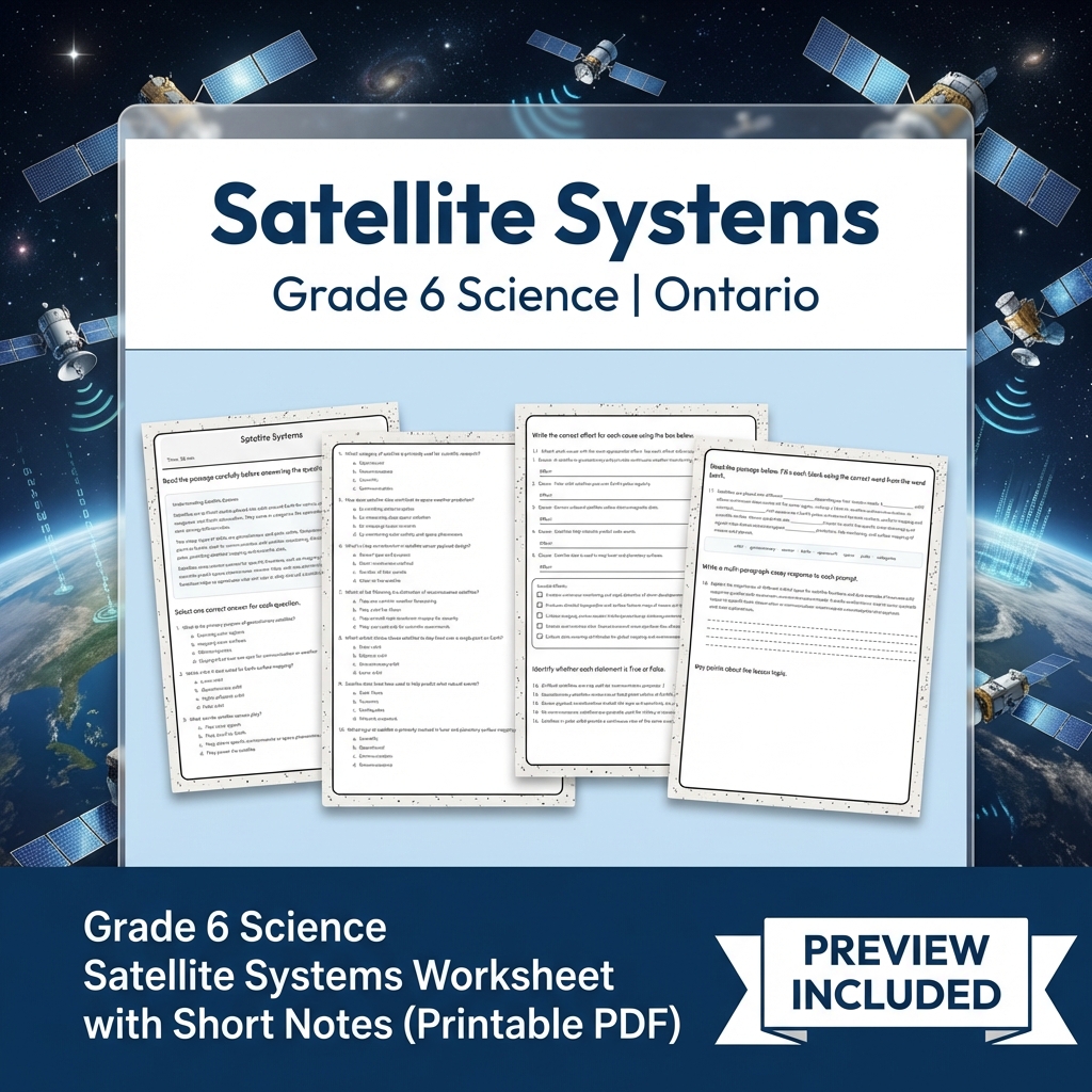 Grade 6 Science Lesson Group Bundle – Ontario Curriculum Worksheets — included worksheet 3