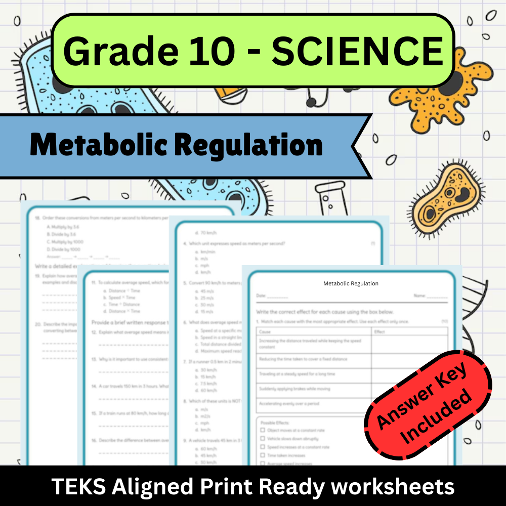 Grade 10 Science Worksheet Bundle | Genetics, Cells & Ecosystems TEKS Aligned — included worksheet 15