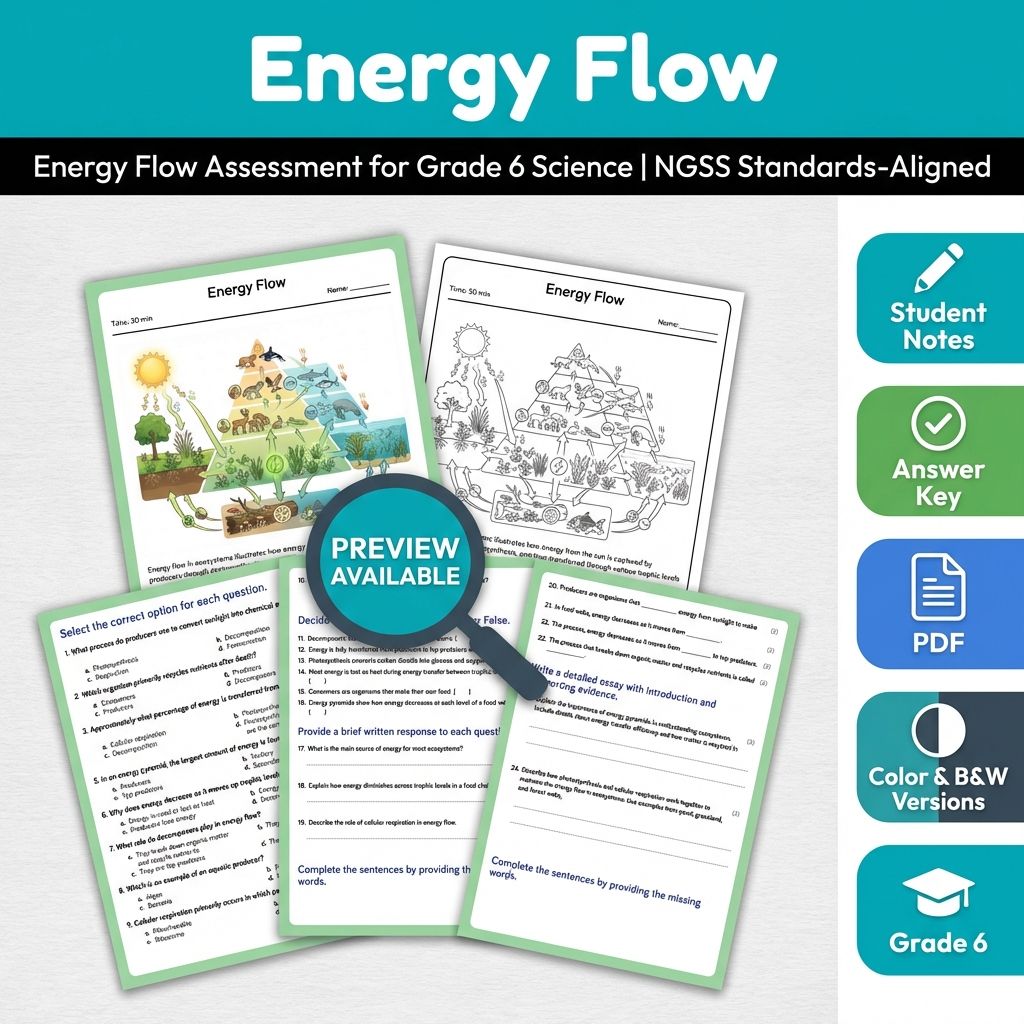 Grade 6 Science Full Year Bundle | NGSS Assessment Resources (Printable) — included worksheet 9