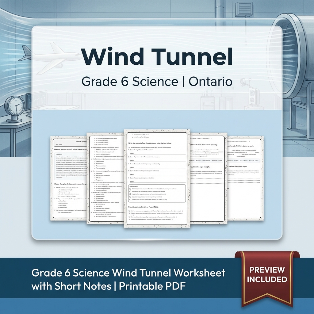 Grade 6 Science Lesson Group Bundle – Ontario Framework Worksheets — included worksheet 3