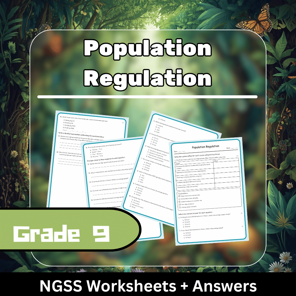 Grade 9 Science | Population Regulation Worksheet + Answer Key(NGSS-Aligned PDF)