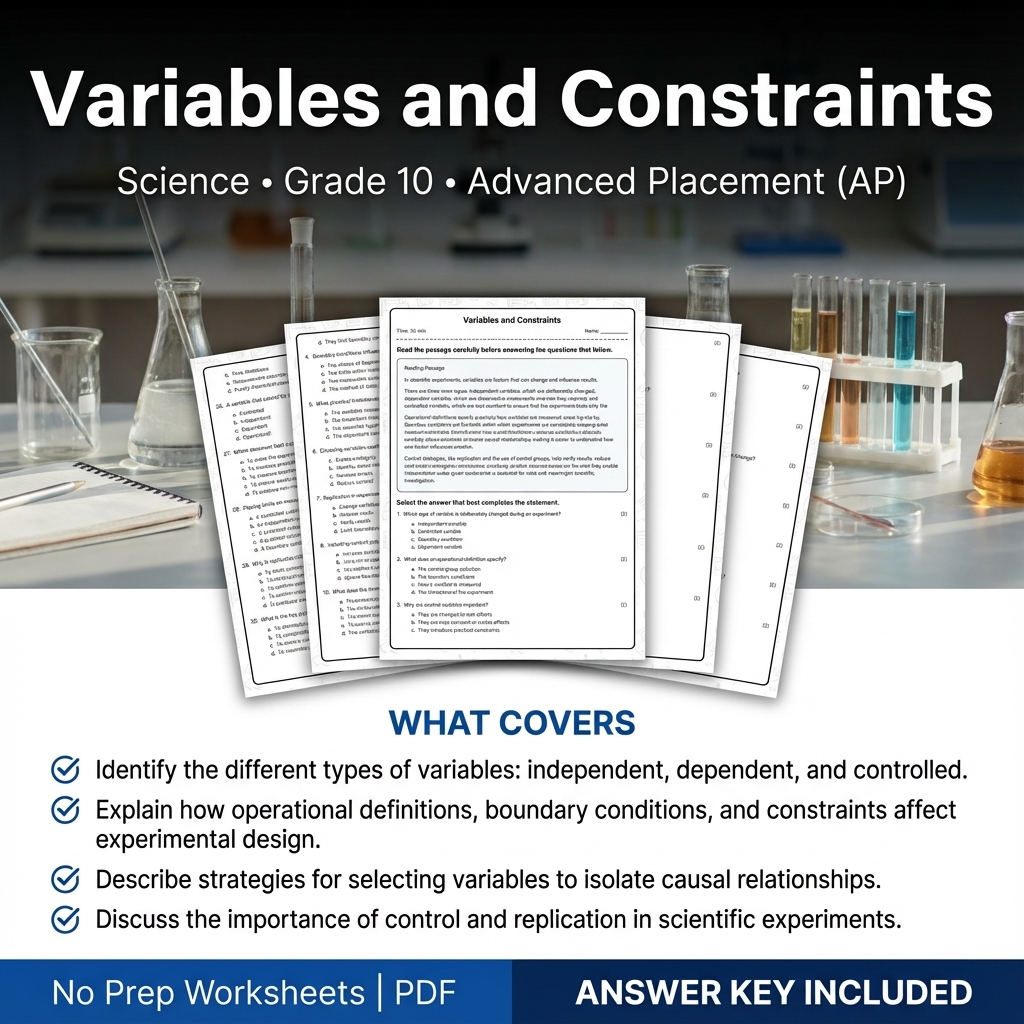 Grade 10 Science Worksheet Bundle – Physics, Biology & Earth Science PDF — included worksheet 20