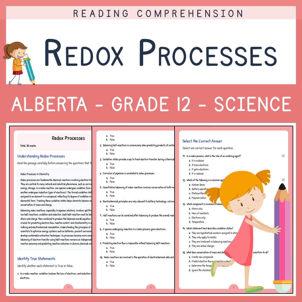 Grade 12 Science worksheet elena worksheet — Grade 12 Science | Redox Processes Worksheet | Alberta Standards — page 1