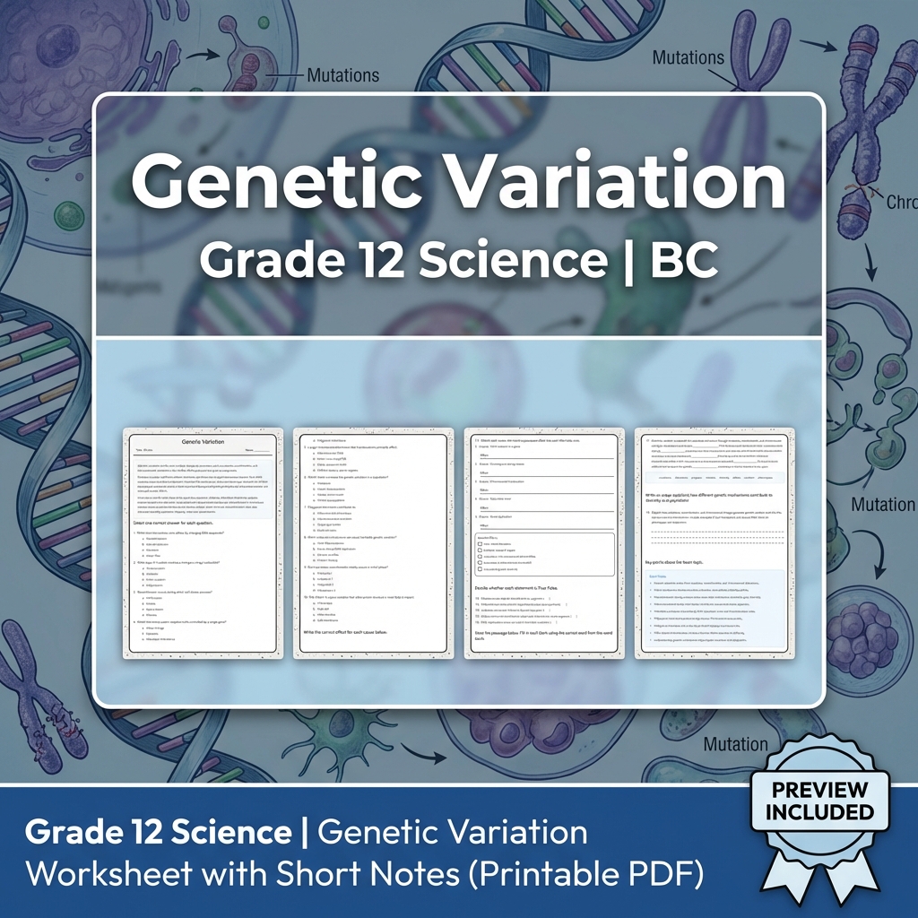 Grade 12 Science Full Year Bundle | Thermochemistry, Earth Systems, Genetics — included worksheet 11