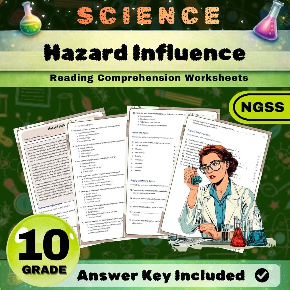Grade 10 Science NGSS Bundle | Worksheets for Earth, Life & Physical Sciences — included worksheet 11