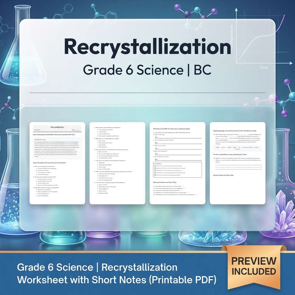 Grade 6 Science | Matter, Properties & Change UNIT Worksheet Bundle  — included worksheet 4
