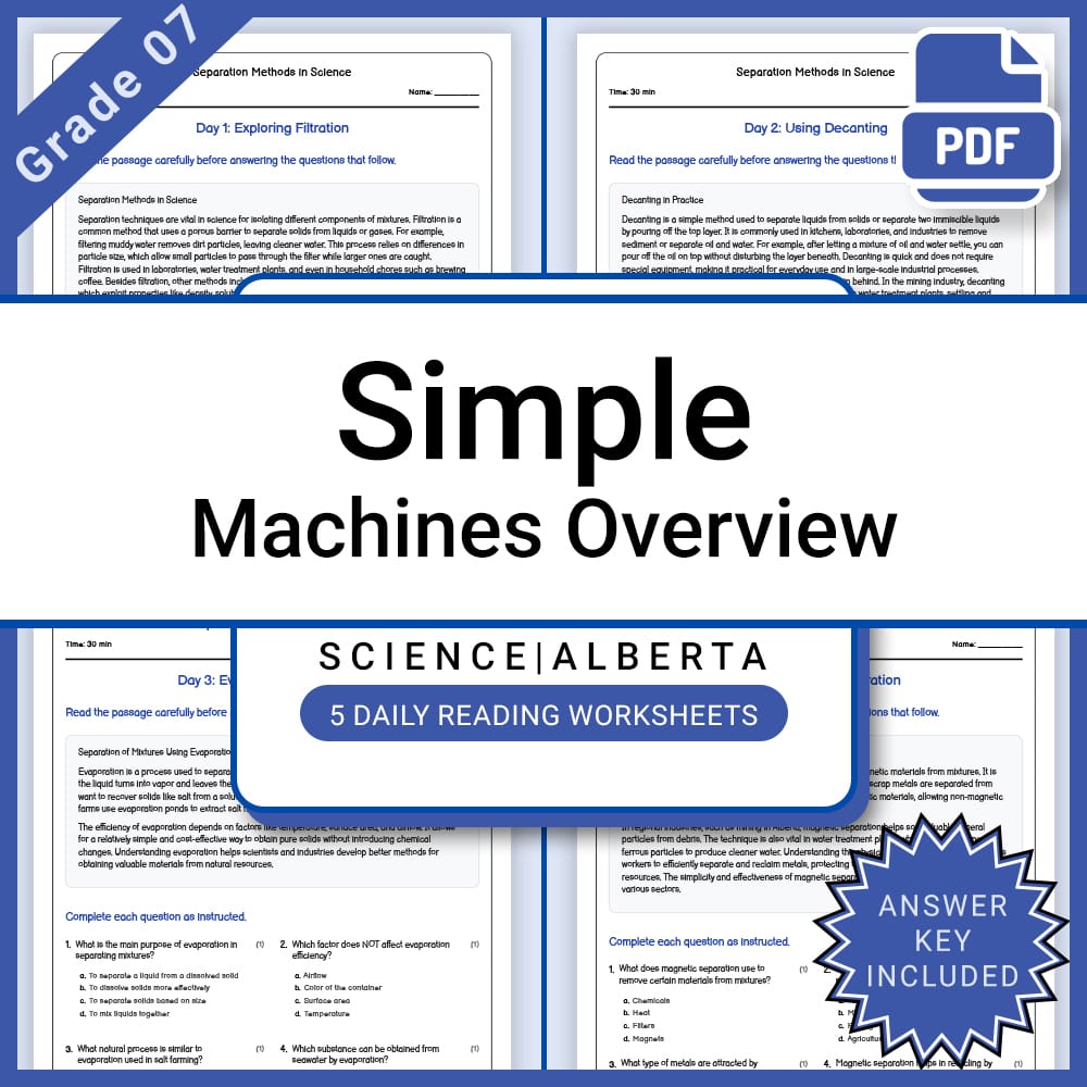 Grade 7 Science Lesson Group | Structural Engineering & Motion Worksheets — included worksheet 4