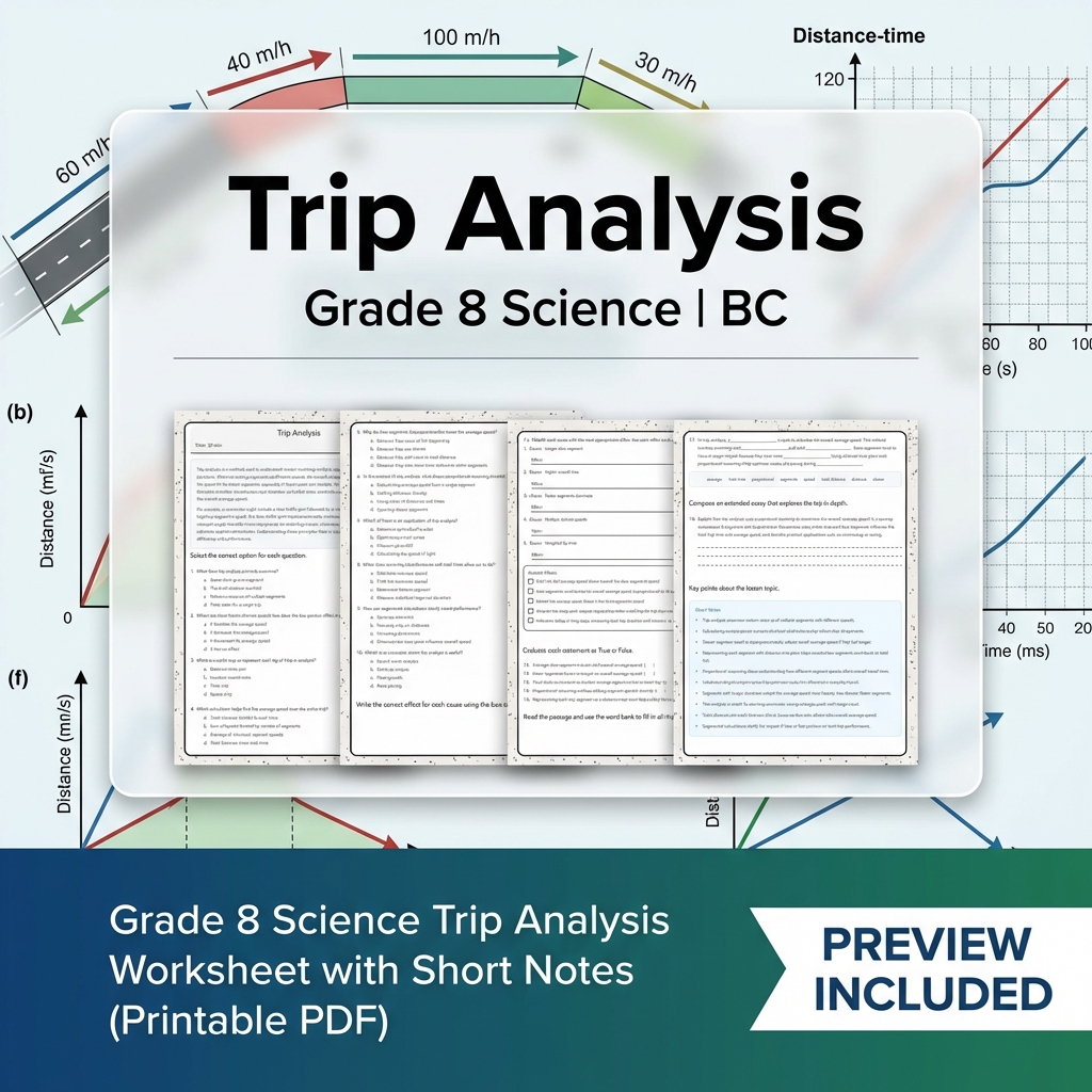 Grade 8 Science Lesson Bundle | BC Framework & Key Concepts Worksheet Pack — included worksheet 4