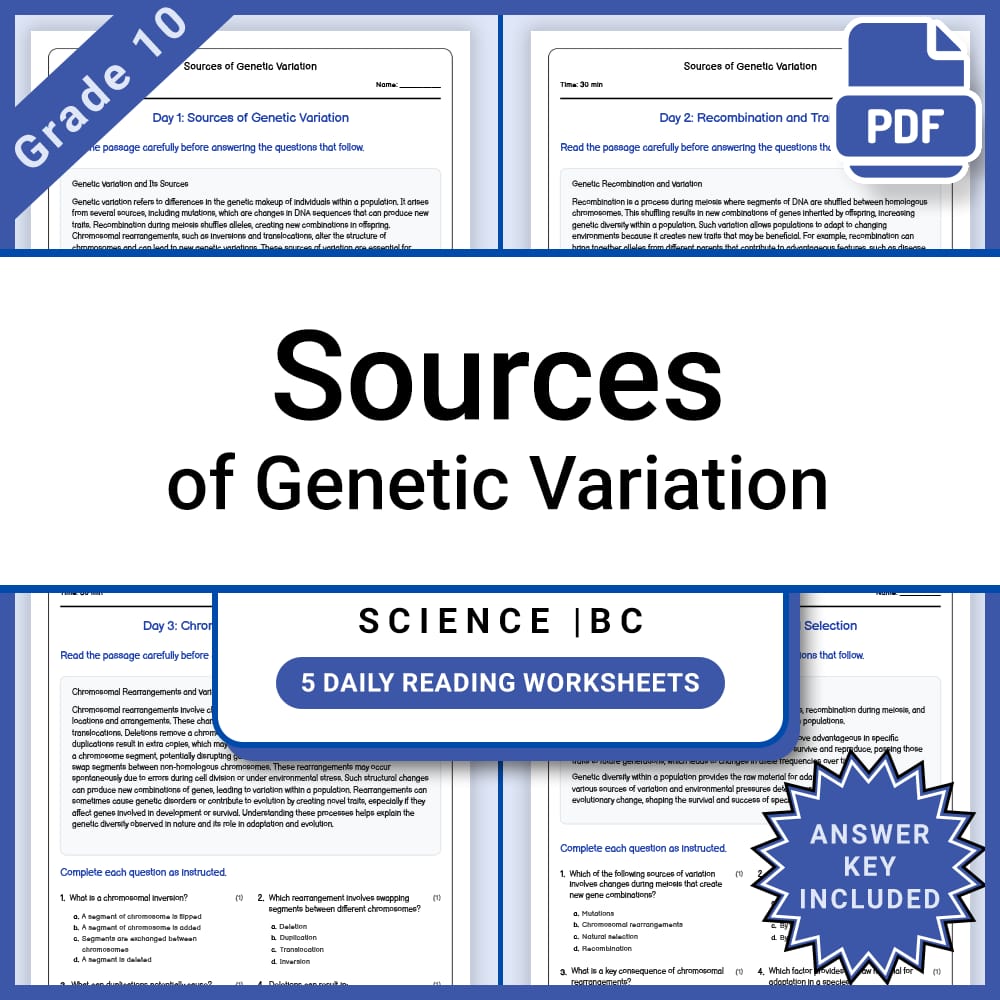 Grade 10 Science Full Year Curriculum Bundle | Physics, Genetics & Core Concepts — included worksheet 14
