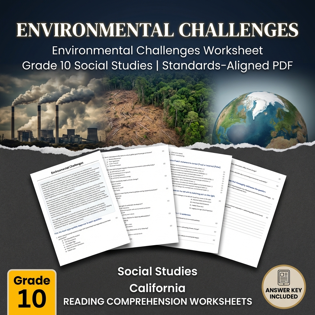 Environmental Challenges Worksheet Grade 10 Social Studies