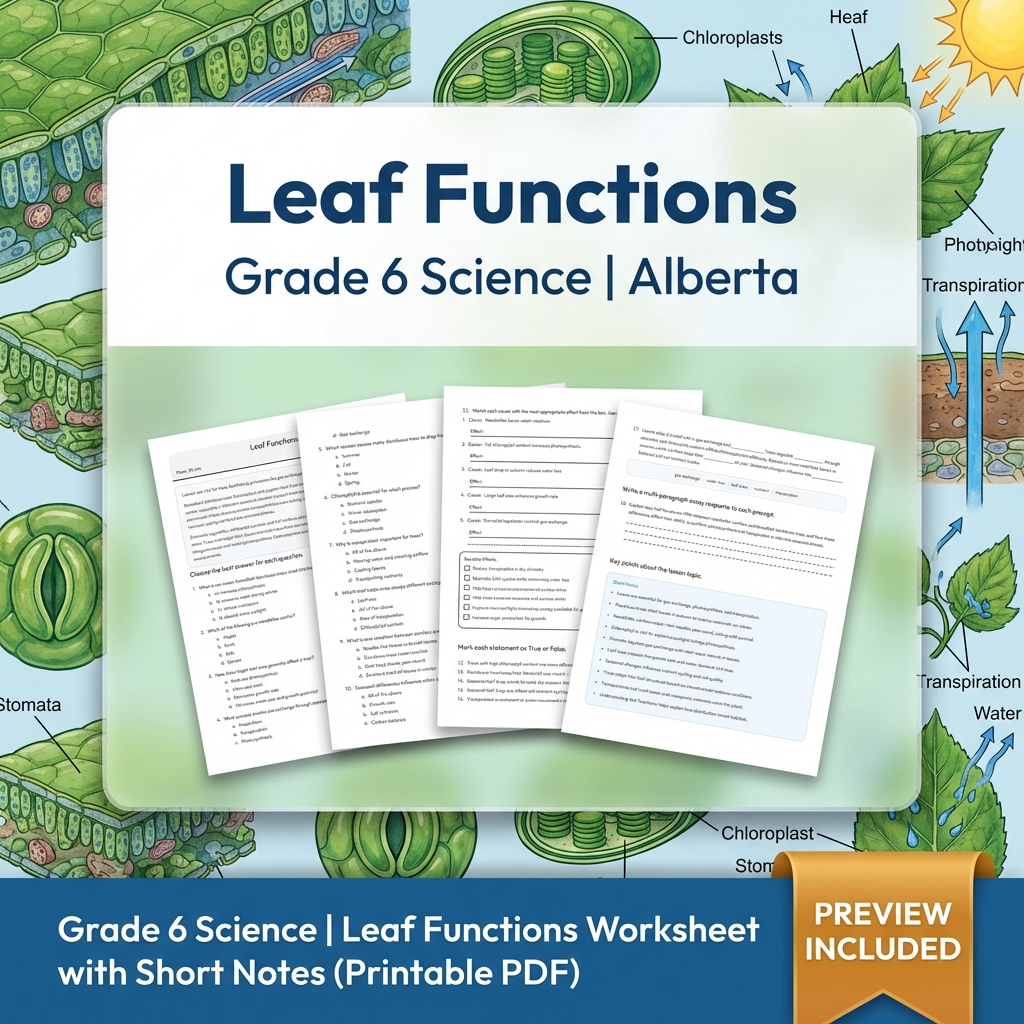 Grade 6 Science Alberta | 60-Worksheet Comprehensive Science Bundle  — included worksheet 25