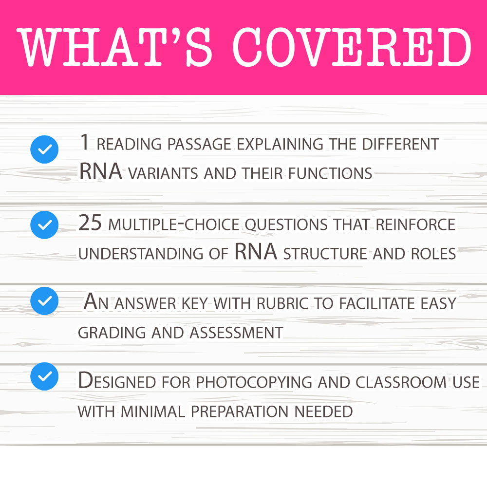 Grade 10 Science worksheet worksheet — Grade 10 Science — RNA Variants Worksheet for Mastery — page 2