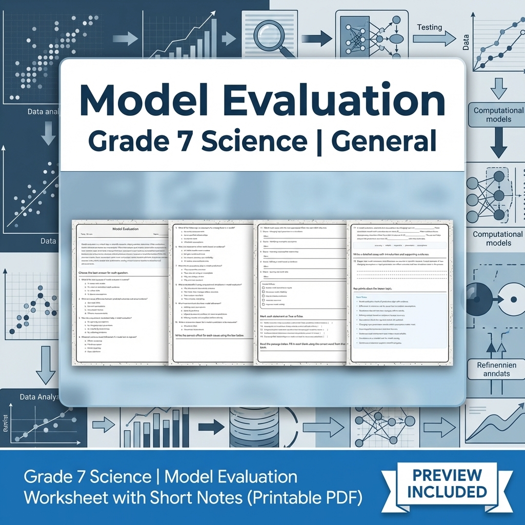 Grade 7 Science Scientific Modeling & Evidence Lesson Bundle: General Framework — included worksheet 5