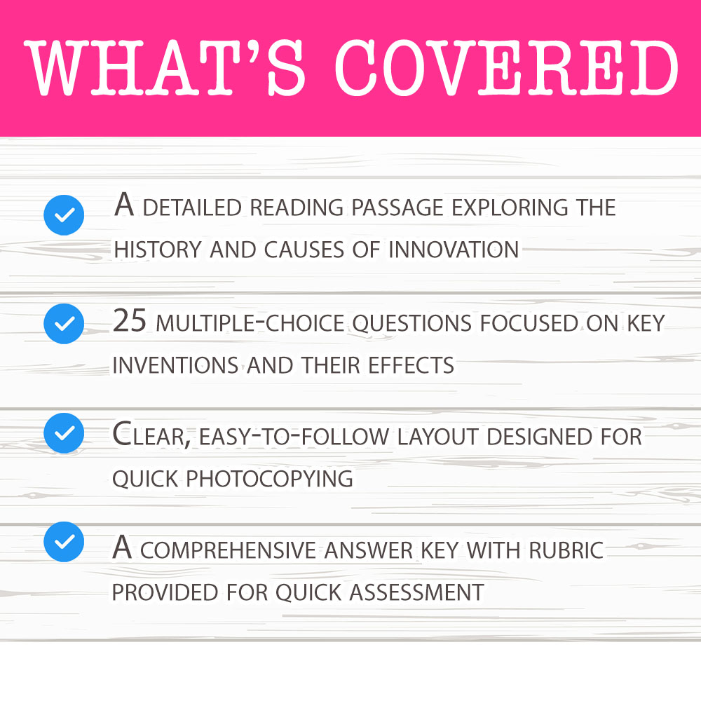Grade 7 Science worksheet worksheet — Grade 7 Science — History of Innovation Worksheet for Mastery — page 2