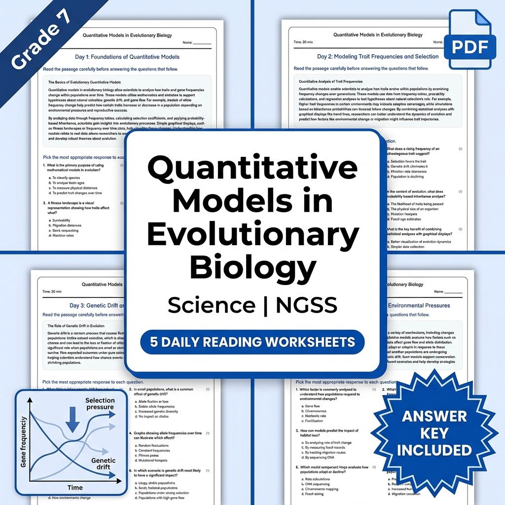 7th Grade Science |Quantitative Models in Evolutionary Biology(PDF + Answer Key)