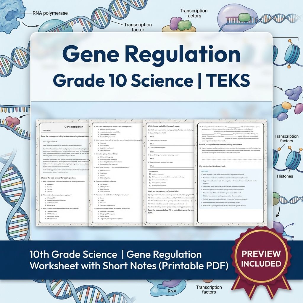 Grade 10 Science Worksheet Bundle – Genetics, Cell Biology & Ecology (PDF) — included worksheet 21