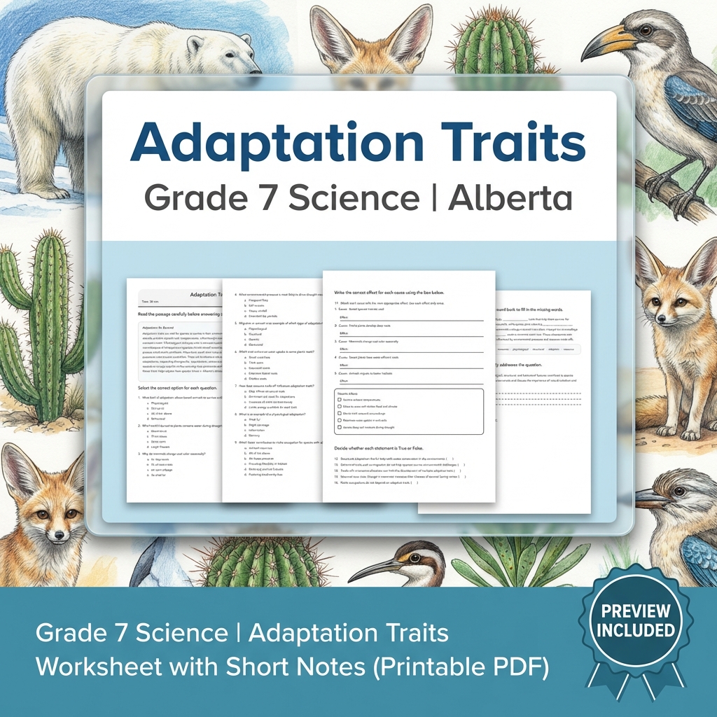Grade 7 Science | Interactions & Ecosystems UNIT Bundle – Alberta Curriculum — included worksheet 3