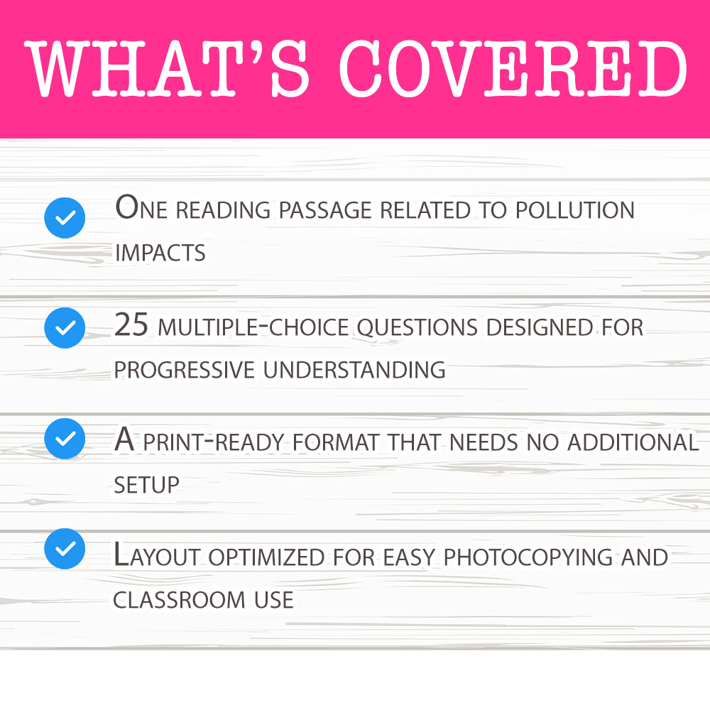 Grade 8 Science worksheet mcq paper worksheet — Grade 8 Science — Worksheet MCQ Paper for Mastering Pollution Impacts — pa…