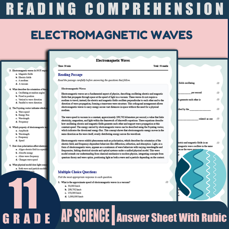 Grade 11 Science reading worksheets worksheet — 11th Grade Science | Electromagnetic Waves Reading Worksheet & Answer Key…