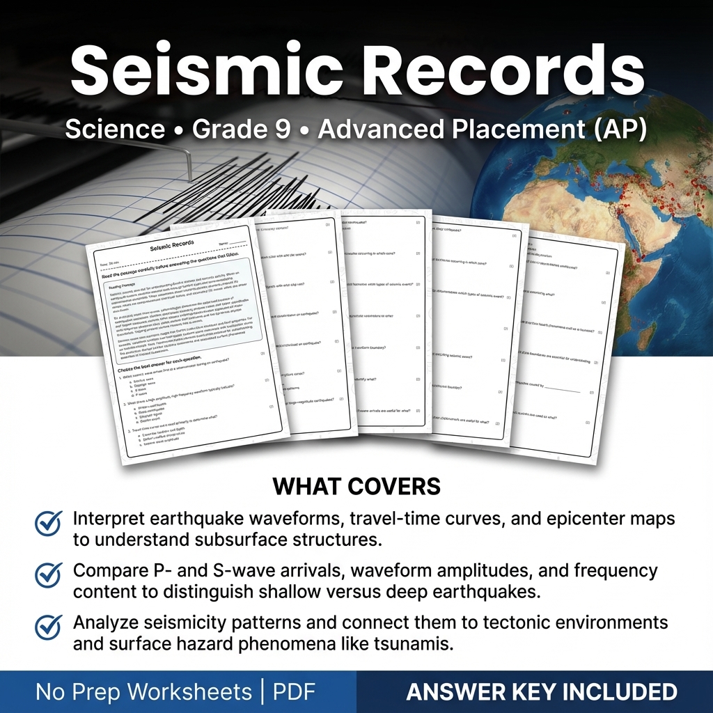 Grade 9 Science Worksheets Bundle | Physics, Earth Science & Biology  — included worksheet 12
