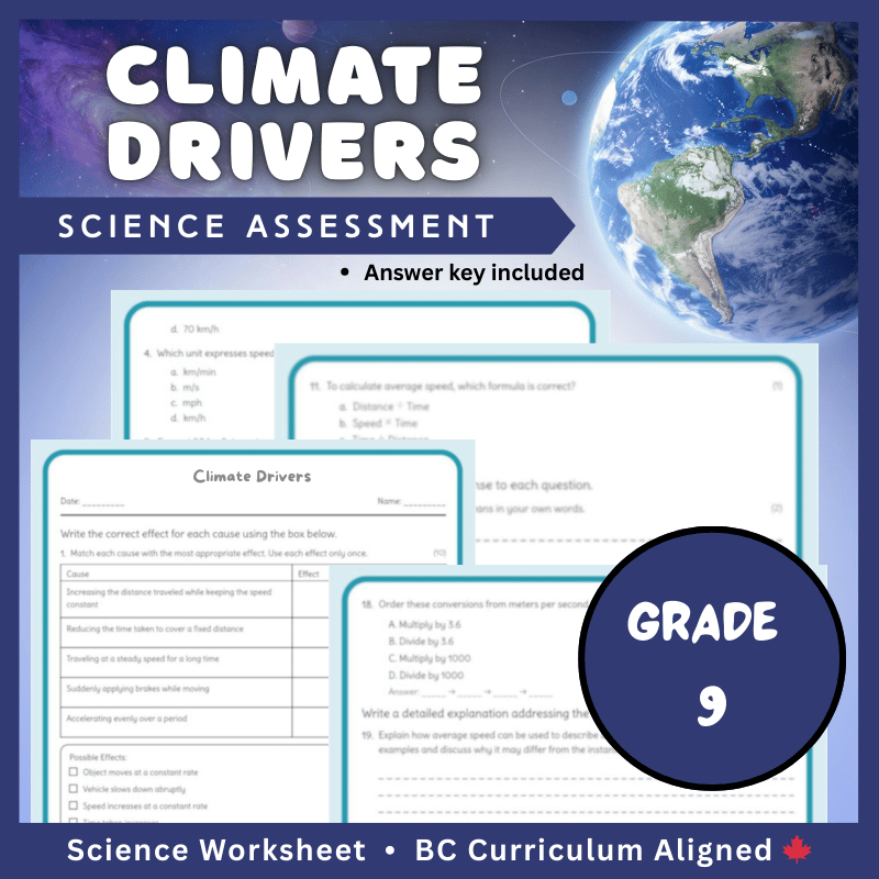 Grade 9 Science | Climate Drivers Worksheet (PDF) – BC Standards & Concepts