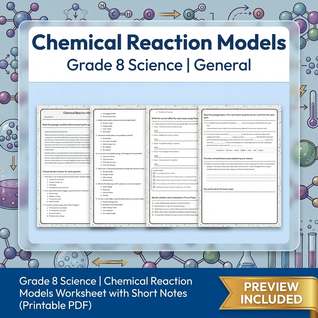 Grade 8 Science Data, Models & CER Full-Year Bundle: General Framework — included worksheet 12