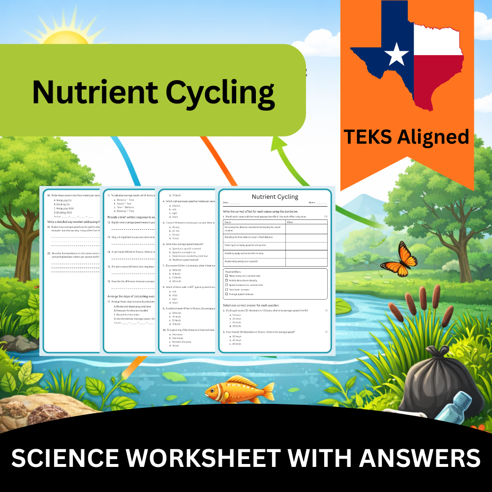 Grade 9 Science Worksheet Bundle – Comprehensive TEKS-Aligned Biology & Ecology Resources — included worksheet 15