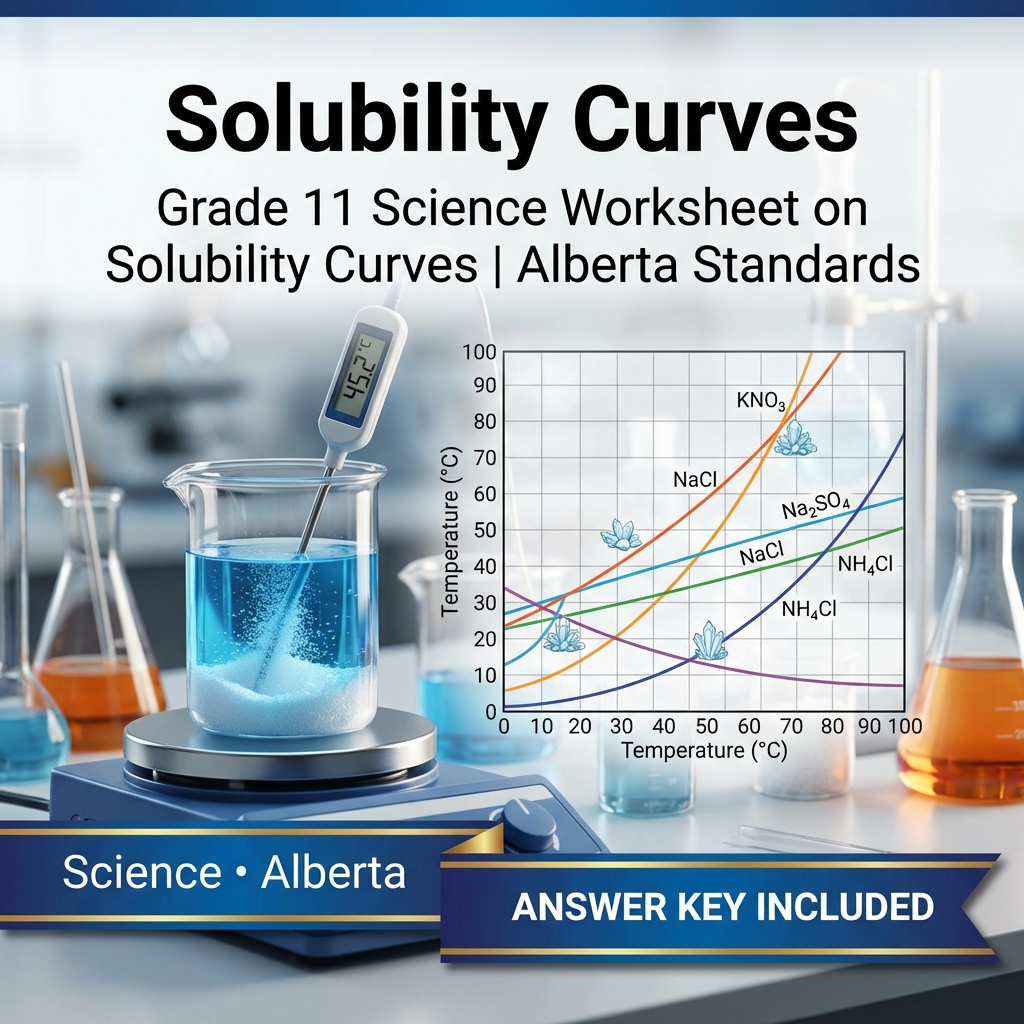 Grade 11 Science Worksheet on Solubility Curves | Alberta Standards