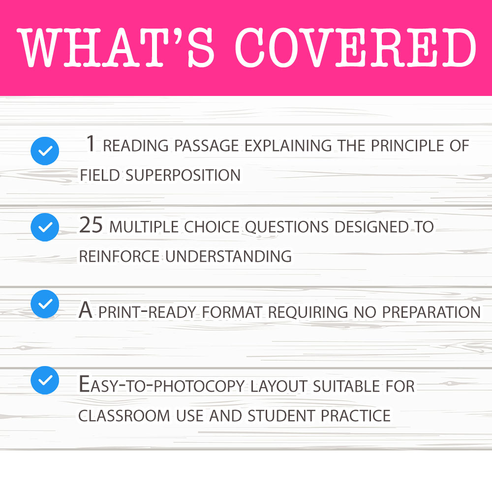 Grade 10 Science worksheet mcq paper worksheet — Grade 10 Science — Field Superposition Worksheet MCQ Paper for Mastery —…