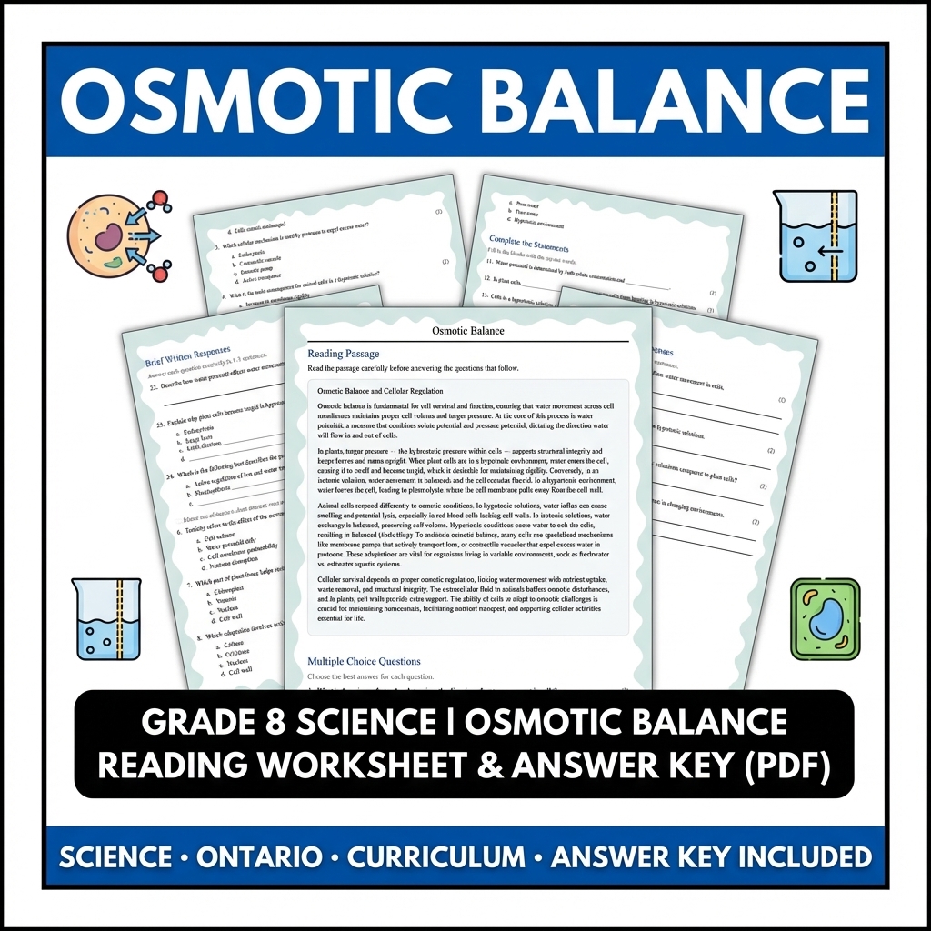 Grade 8 Science Worksheets Bundle | Biology, Physics & Earth Science Resources — included worksheet 16