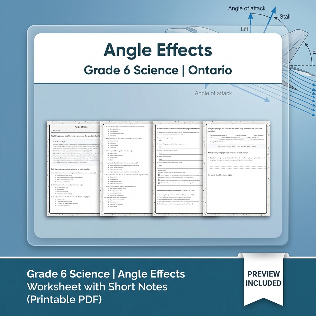Grade 6 Science Lesson Group Bundle – Ontario Framework Worksheets — included worksheet 4