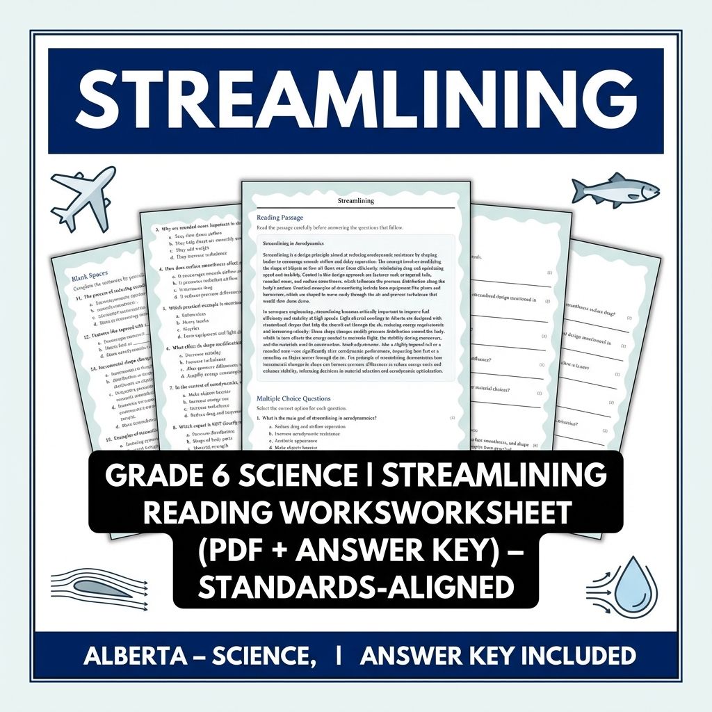 Grade 6 Science | Flight Physics & Aerodynamics UNIT Pack (Answer Keys Included) — included worksheet 7