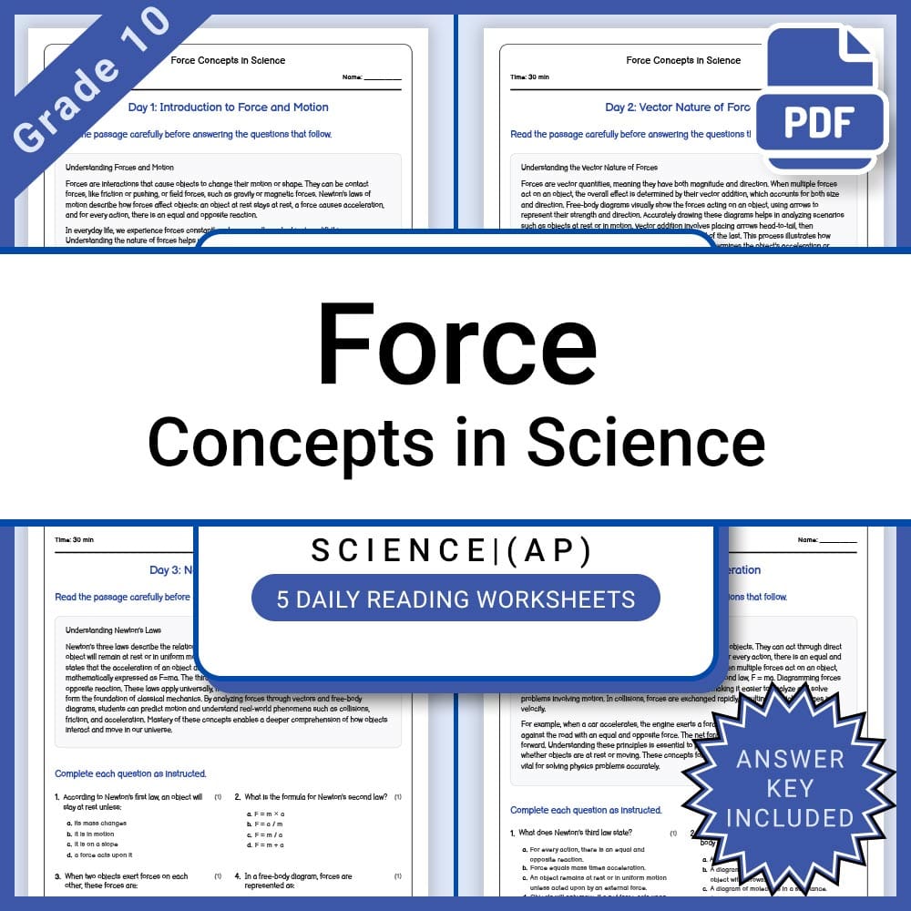 Grade 10 Science Lesson Group | AP Physics & Solar System Topics | Lesson Bundle — included worksheet 3