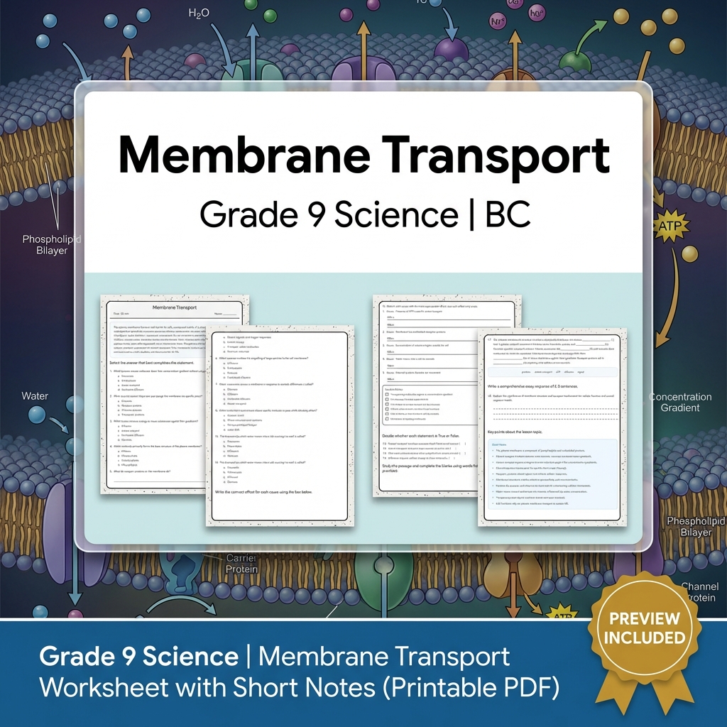 Grade 9 Science Full Year Bundle | BC Framework Students Practice — included worksheet 14
